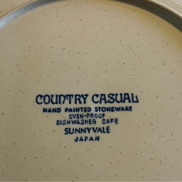 Two Vintage Country Casual Stoneware Sunnyvale 10 1/2" Dinner Plates Japan - Picture 5 of 6